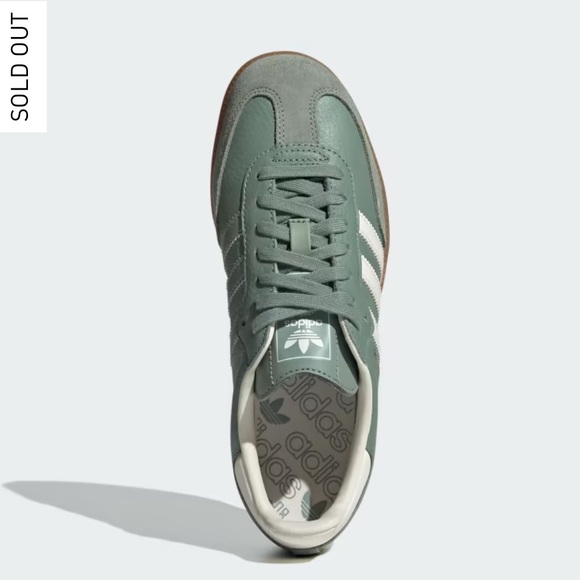 NWT Adidas Samba OG Originals Silver Green Sneakers Size Women’s 6.5 - Picture 3 of 15